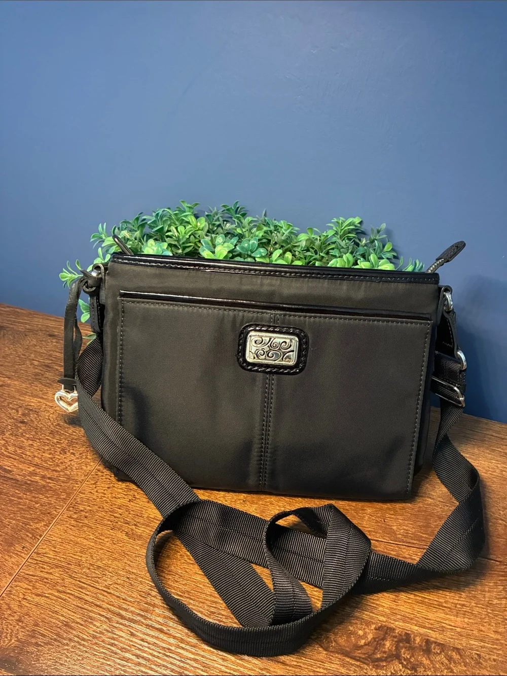 Brighton Black Twister Squared Baldwin Bag